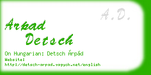 arpad detsch business card